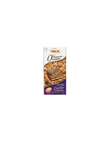 Tableta de chocolate con leche y almendras Valor sin azúcar 150 gr.