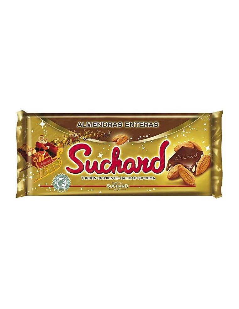 Turrón Suchard crujiente con almendras enteras 260 gr.