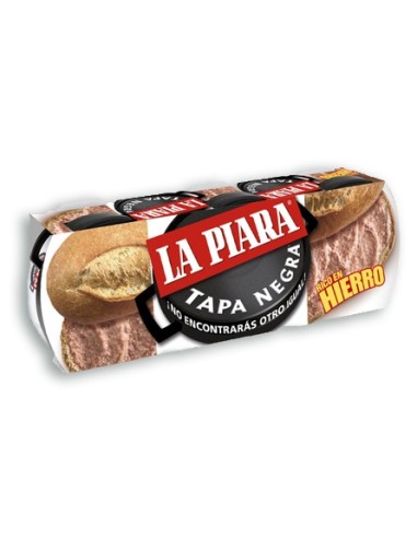 Paté La Piara tapa negra 3 unidades x 73 gr.