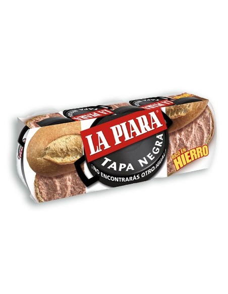 Paté La Piara tapa negra 3 unidades x 73 gr.