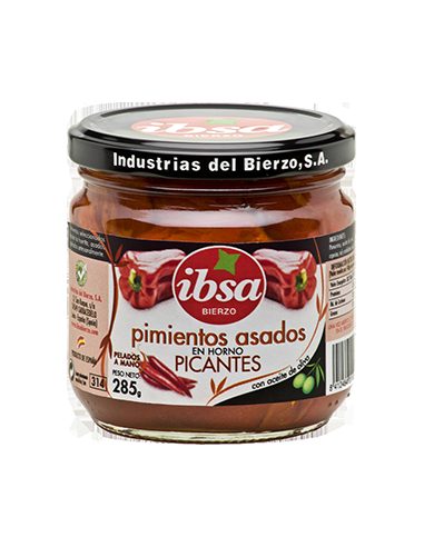 Pimientos asados en horno picantes Ibsa 295 gr.