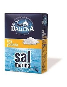 Fine iodized salt La Ballena 1kg.