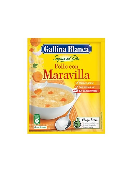 Sopa de pollo con maravilla Gallina Blanca 85 gr.