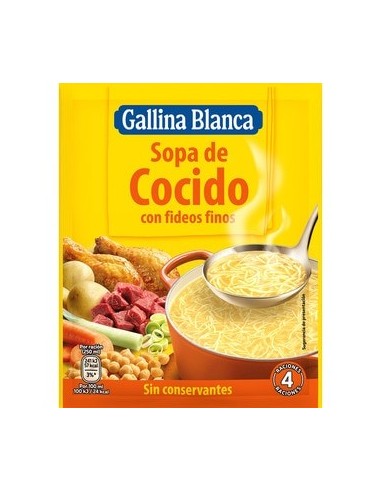 Sopa de cocido fideos finos Gallina Blanca 72 gr.