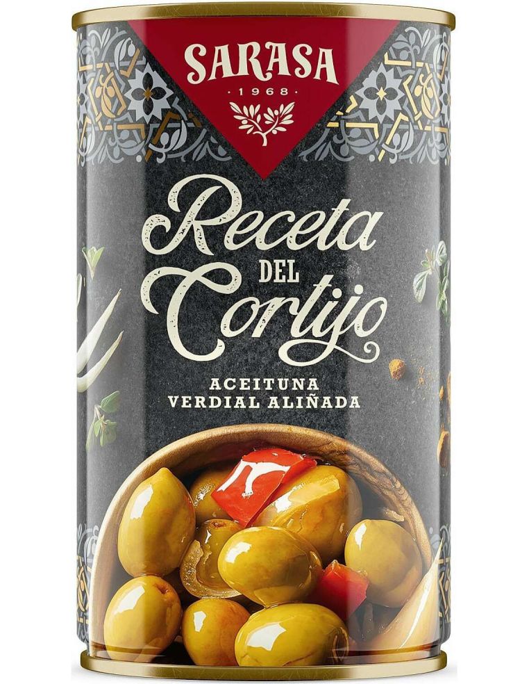 Olives vertes alignées ferme recette Sarasa 750 gr.