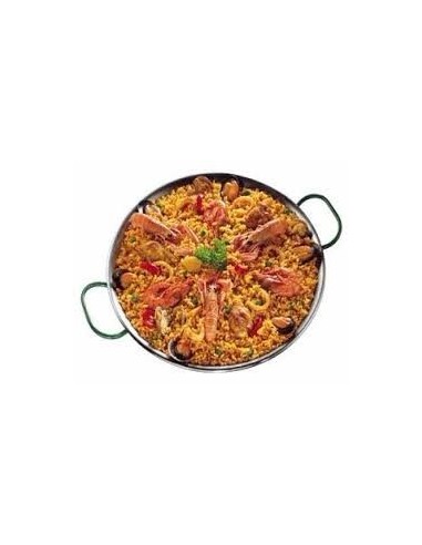Polierte Stahl Paella 34 cm schwken.