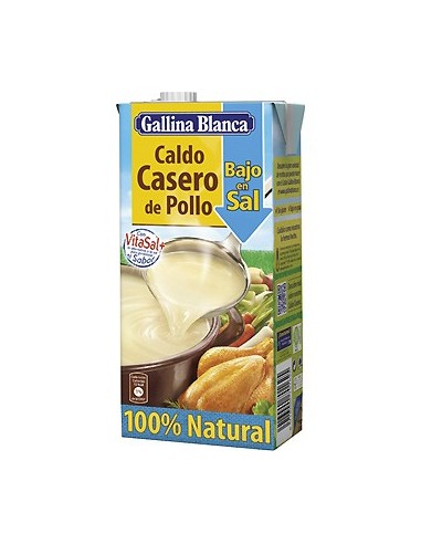 Caldo de pollo casero bajo en sal Gallina Blanca 1 l.