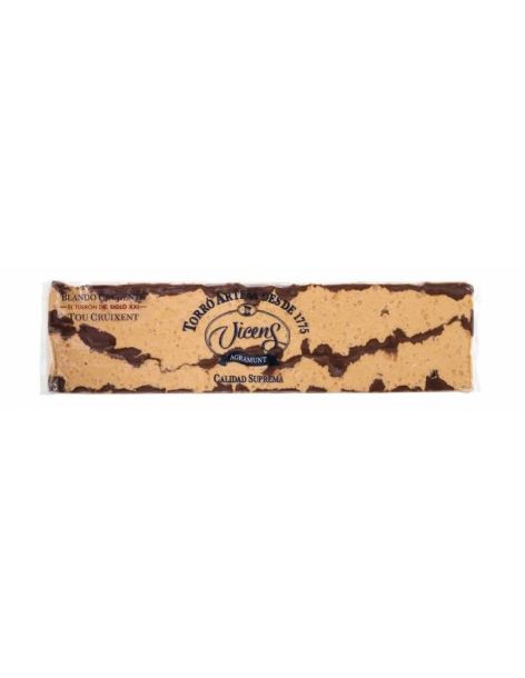 Turrón blando crujiente con chocolate artesano Vicens 300 gr.