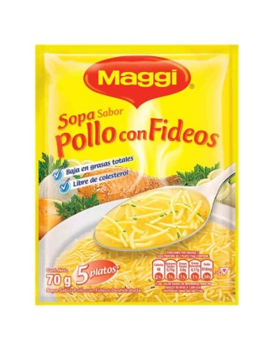 Sopa de pollo con fideos finos Maggi 87 gr.