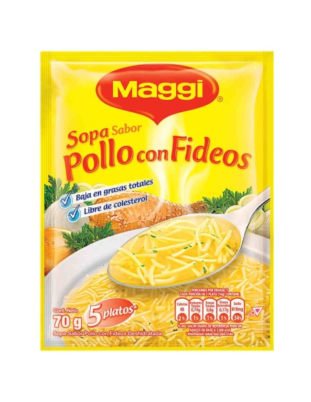 Sopa de pollo con fideos finos Maggi 87 gr.
