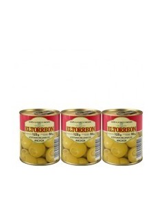 Aceitunas rellenas de anchoa El Torreón Pack 3 ud.x 50 gr.