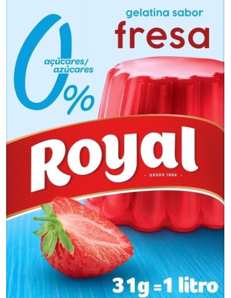 Gelatina Royal light 0% azúcares fresa 31 gr.