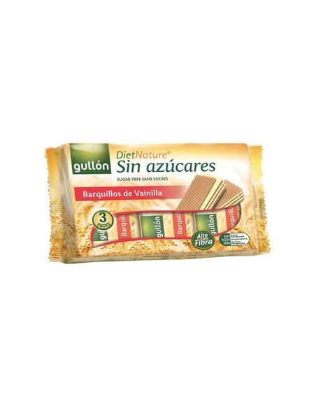 Galletas barquillo de vainilla sin azúcar DietNature Gullón 210 gr.