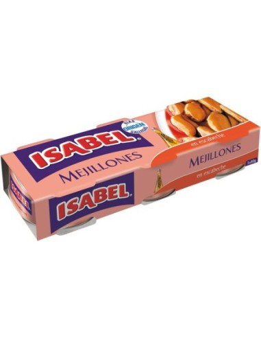 Mejillones en escabeche Isabel pack 3 ud. x 43 gr.