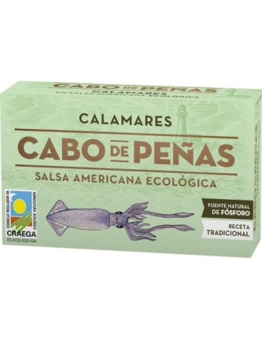 Squids en salsa americana ecológicos Cabo de Peñas 115 gr.