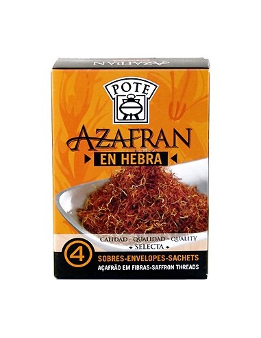 Selected saffron in strands Pote 4 envelopes 40 gr.