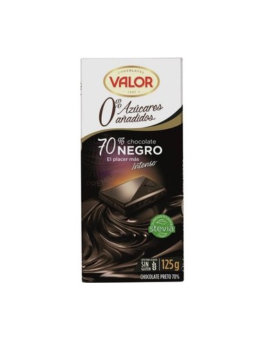 Tafel dunkle Schokolade 70% Valor zuckerfrei  125 gr.