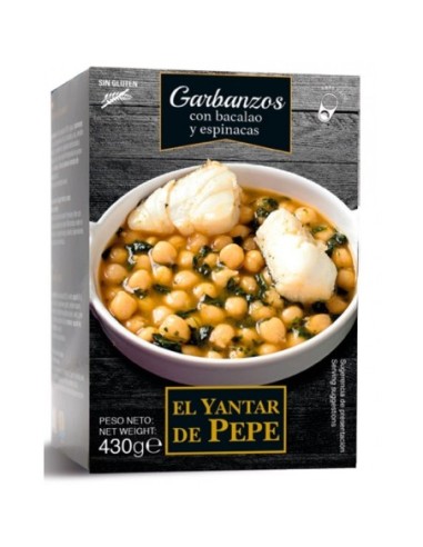 Kichererbsen mit Kabeljau und Spinat El Yantar de Pepe 430 gr.