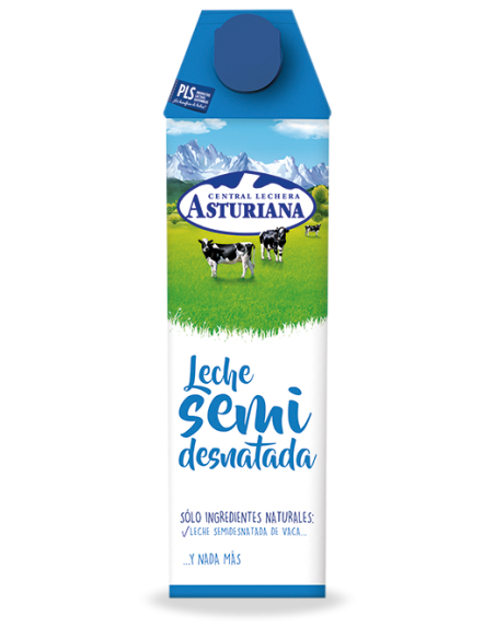 Semi-skimmed milk Central Lechera Asturiana 1 l.