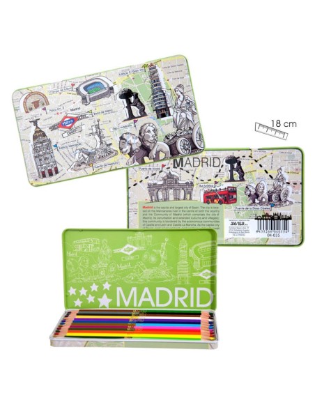 Metallic designed crayons tin Madrid