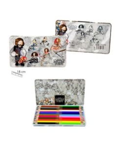Metallic designed crayons tin Meninas