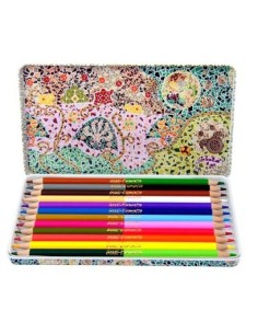 Metallic designed crayons tin Elementos