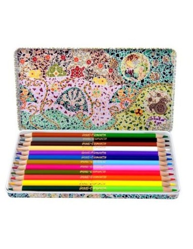 Metallic designed crayons tin Elementos