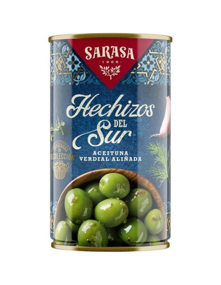 Gewürzte Grüne Oliven Los Hechizos Del Sur Sarasa 2,5 Kg.