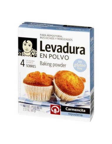 Levadura en polvo Carmencita 4 sobres 60 gr.