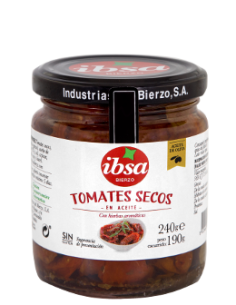 Tomates secos en aceite de oliva Ibsa 240 gr.