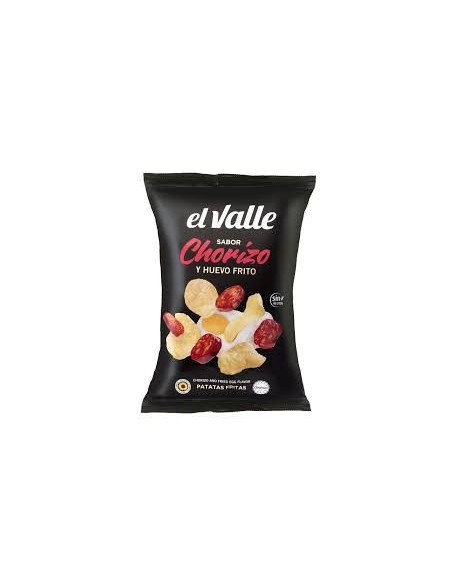 Patatas fritas con sabor a chorizo y huevo frito El Valle 130 gr.