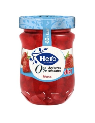 Confitura de fresa 0% azúcares Hero 280 gr.