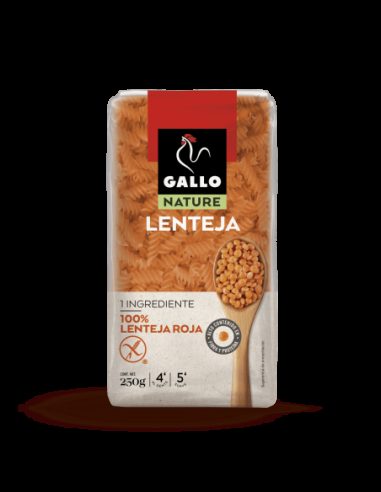 Hélices 100 % lenteja roja Gallo Nature 250 gr.