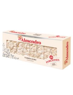 Nougat dur en portions qualité suprême El Almendro 16 unités. 400 grammes.