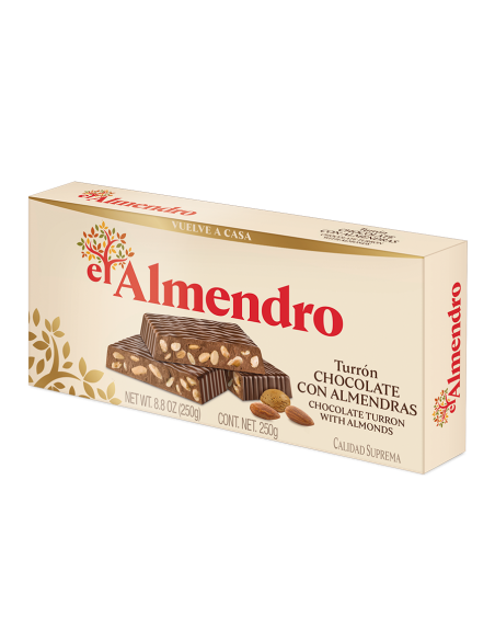 Turrón de chocolate con almendras El Almendro 250 gr.