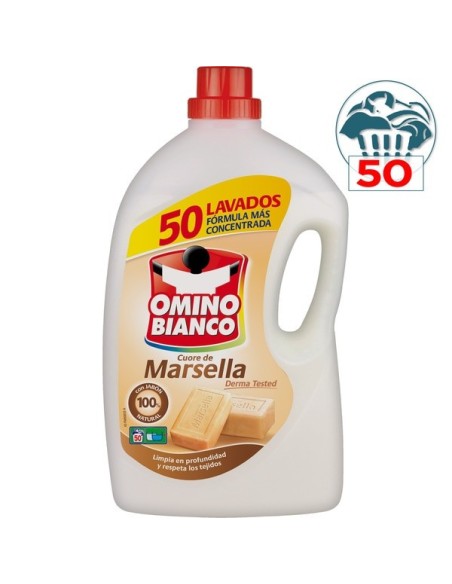 Detergente Omino Bianco jabón de Marsella 50 dosis