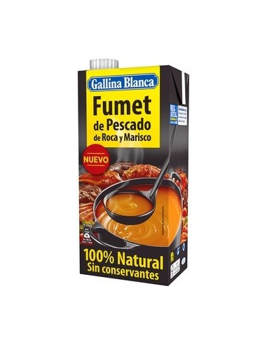 Caldo Fumet de pescado de roca y marisco Gallina Blanca 1 l.