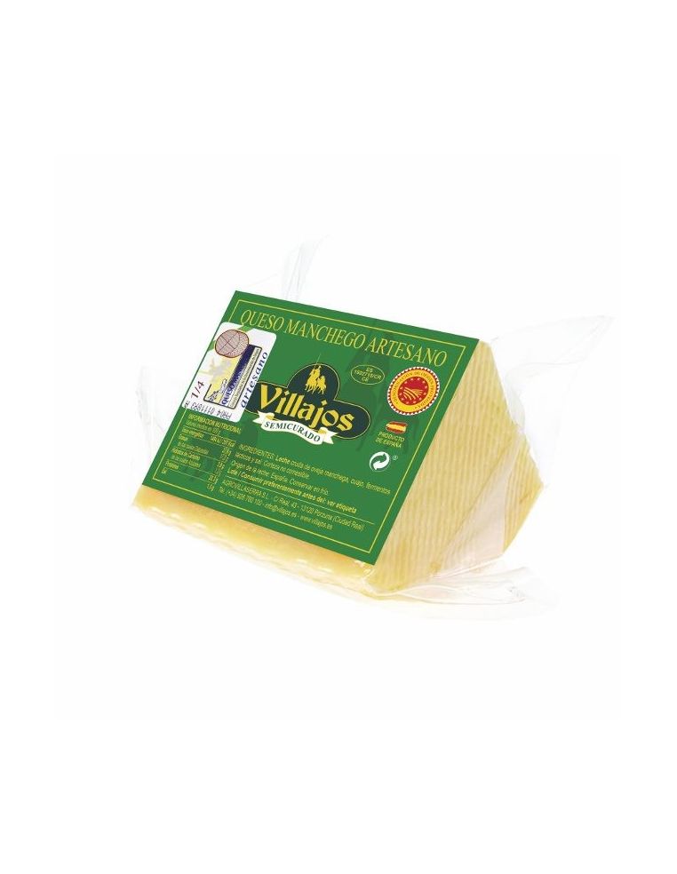 Manchego cheese artisan semicured Villajos 25 gr.