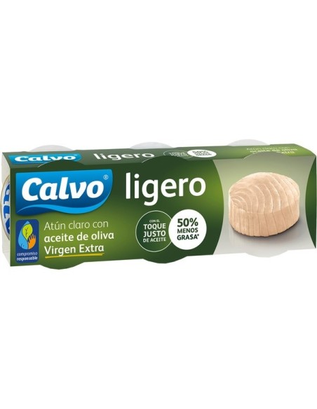 Light tuna in light extra virgin olive oil Calvo Pack 3 u.