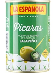 Aceitunas pícaras rellenas de jalapeño La Española 130 gr.