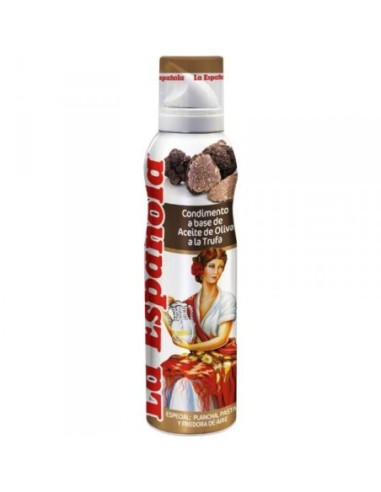 Aceite de oliva virgen extra con esencia de trufa en spray La Española 200 ml.