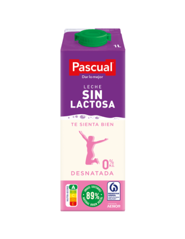 Leche desnatada sin lactosa Pascual 1 l.