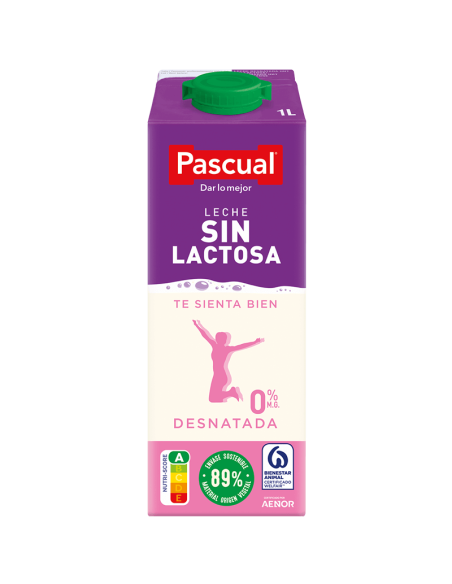 Lactose-free skimmed milk Pascual 6 ud. x 1 l.