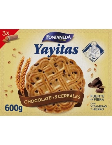 Galletas Yayitas con chocolate y 5 cereales (LU) 600 gr.