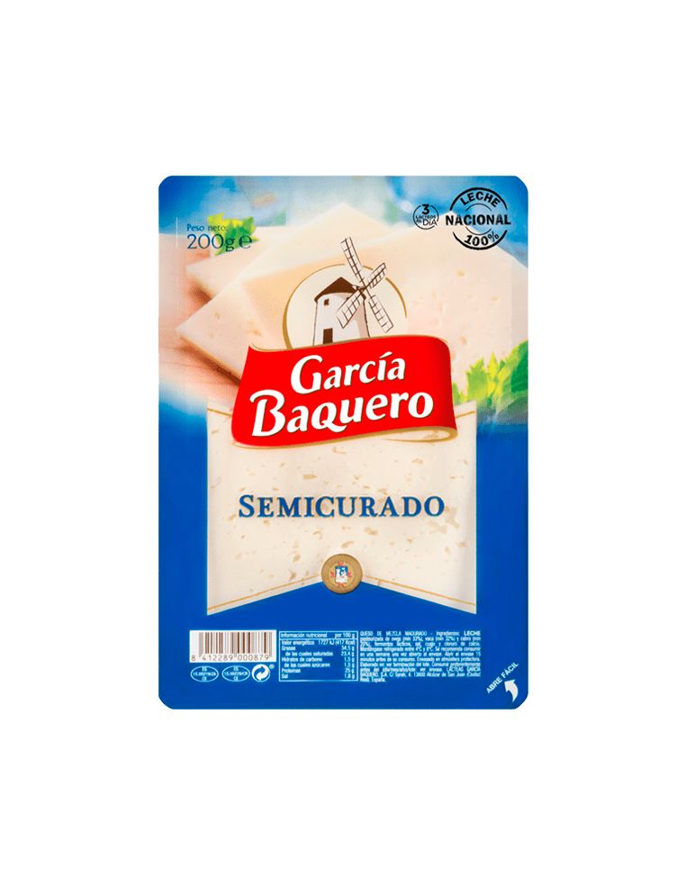 Queso semicurado en lonchas García Baquero 200 gr.