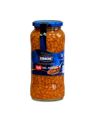 Lentejas cocidas Cidacos 570 gr.