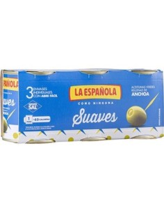 Aceitunas rellenas de anchoa suaves La Española pack 3 ud. x 50 Gr.