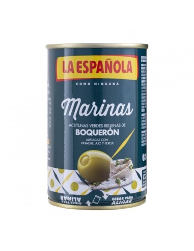 Aceitunas rellenas de boquerón Marinas La Española 130 gr.