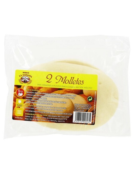 Molletes de pan precocido La Gañanía 2 ud x 100 gr