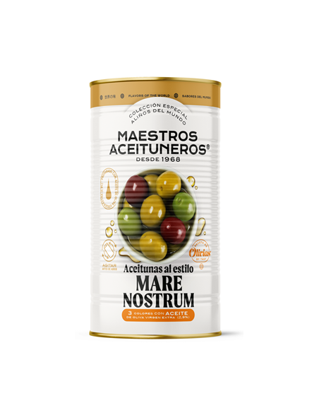 Olives aliñadas Mare Nostrum Maestros Aceituneros 600 gr.